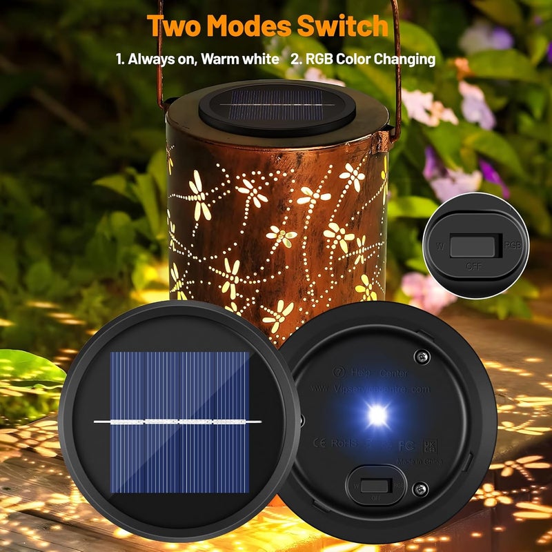 HELESIN Replacement Solar Light Parts 2 Mode 2 Pack Warmwhite and RGB Color-Changing ,Solar Lights Replacement Top, Inserts for Lanterns, Waterproof DIY Outdoor Garden Patio Decor 3.53inch - Image 4